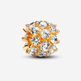 14k Gold-plated charm with clear cubic zirconia