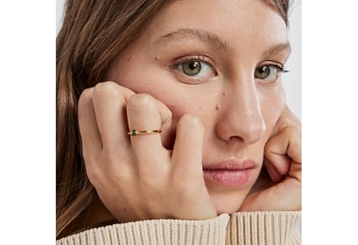 SILVER GOLDPLATED RING RUTHENIU GEMS N14