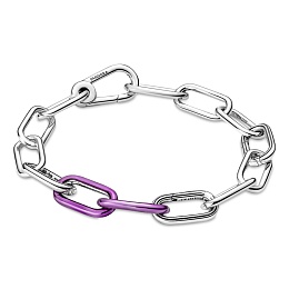 Sterling silver double link with transparentpurple enamel /799663C02