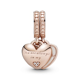 Mother & daughter 14k rose gold-plated split dangl