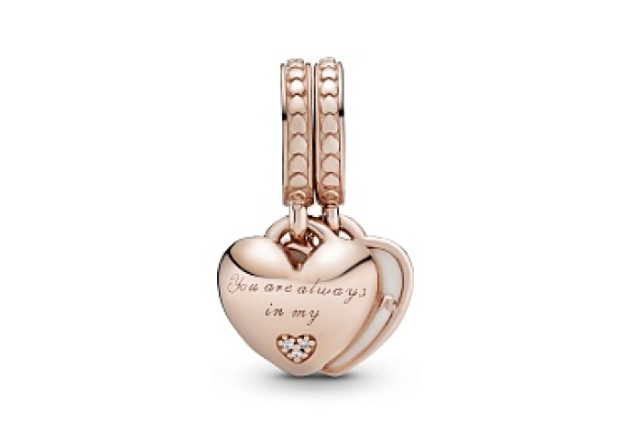 Mother & daughter 14k rose gold-plated split dangl