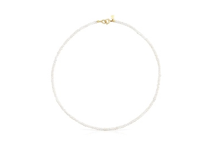SILVER GOLDPLATED CHOKER CULT.PEARL 38CM
