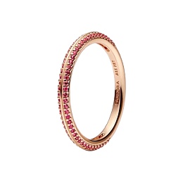 14k Rose gold-plated ring with synthetic ruby