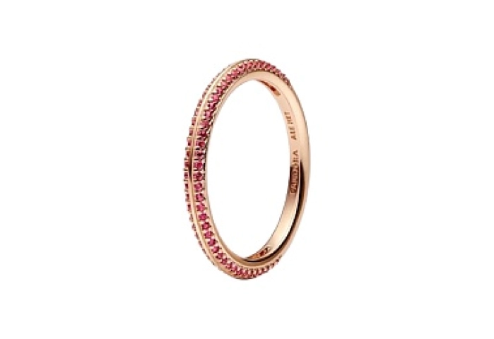 14k Rose gold-plated ring with synthetic ruby