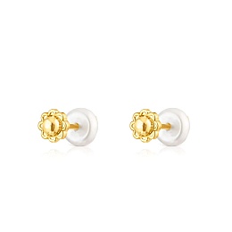 18KT GOLD EARRINGS CULT.PEARL 6MM 4.5MM