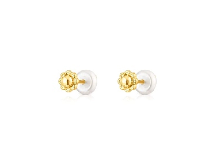 18KT GOLD EARRINGS CULT.PEARL 6MM 4.5MM