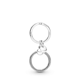 Sterling silver key ring with small Pandora Opendant /399566C00