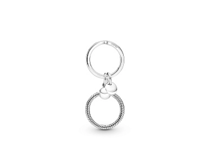 Sterling silver key ring with small Pandora Opendant /399566C00