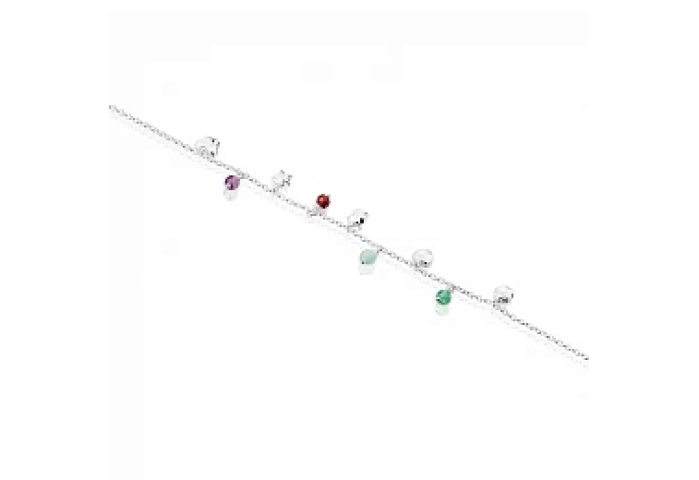 SILVER BRACELET 5 GEMSTONES MOTIFS