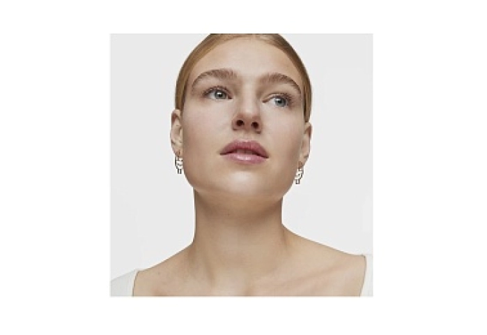 18KT GOLD EARRINGS SPINEL GEM 28MM