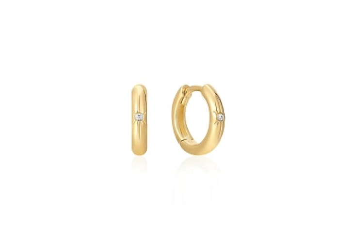 Gold Star Huggie Hoop Earrings