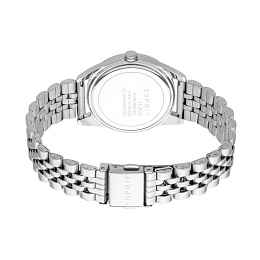 ESPRIT Women Watch, Silver Color Case, Silver Dial, Stainless Steel Metal Bracelet, 3 Hands, 5 ATM