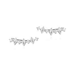 Silver Multi Sparkle Climber Studs