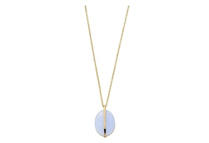 NECKLACE BASE METAL WITH CZ, GLASS