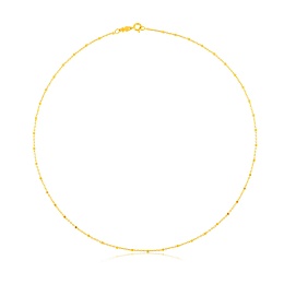 18KT GOLD CHOKER CUBES CHAIN 40CM