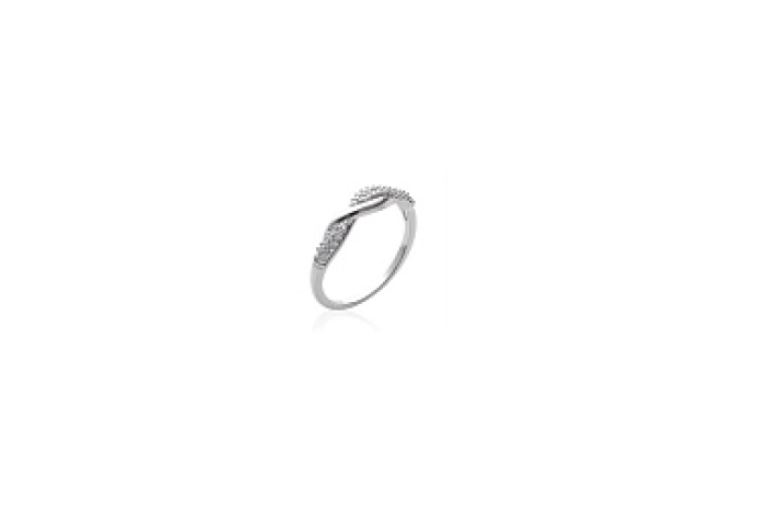 RINGPLATEDSILVERCZ 925 RHODIUM