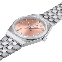 Retro 70's Watch Steel, Light Salmon, Silver Colou