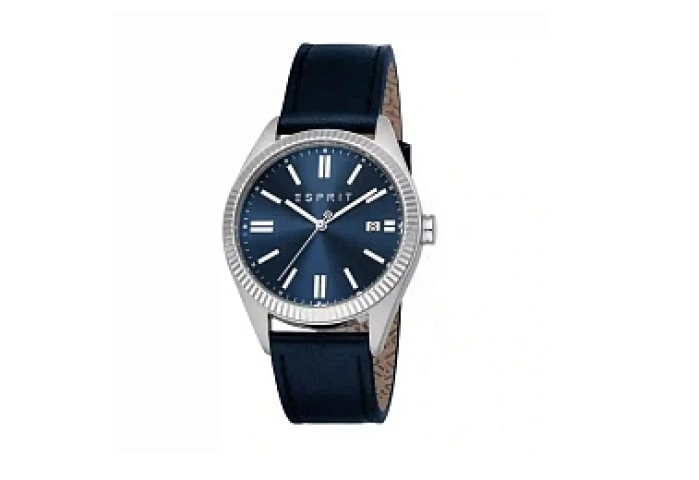 ESPRITDark3 HandsBlueMenDate,Dial,Watch,10DarkATMSilverBlue LeatherColor Case,Strap,