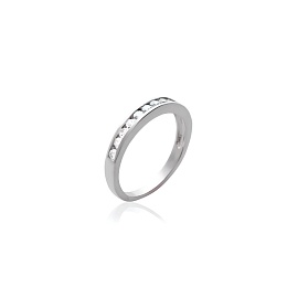 RINGPLATEDSILVERCZ 925 RHODIUM