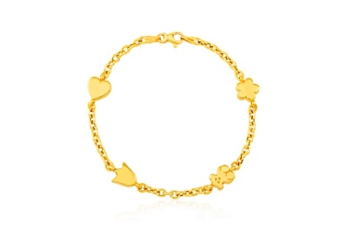 18KT GOLD BRACELET 17.5CM