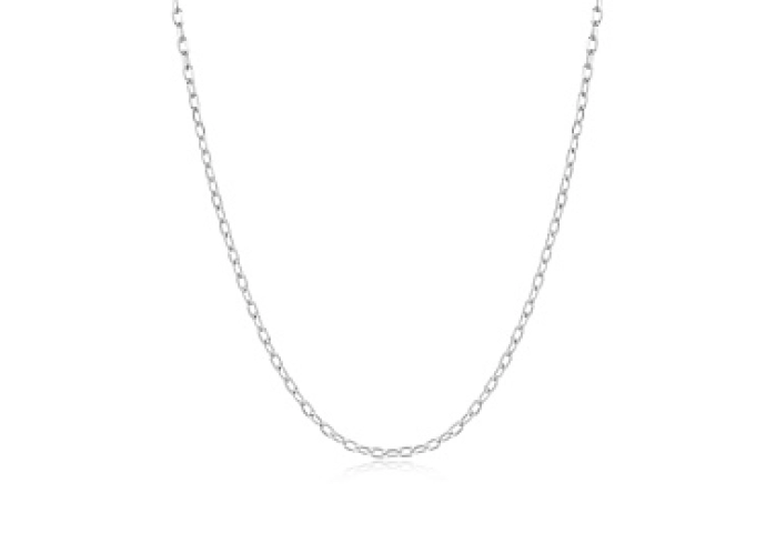 Silver Rectangle Link Chain Necklace