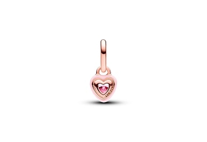 Heart 14k rose gold-plated mini dangle with orchid