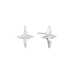 Silver Cross Stud Earrings