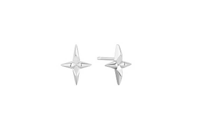 Silver Cross Stud Earrings