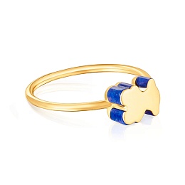 18KT GOLD RING LAPISLAZULI VOLUME BEAR