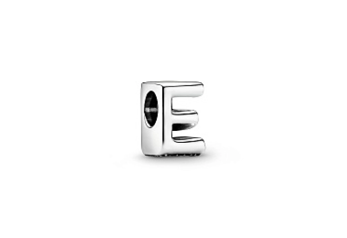 Letter E silver charm