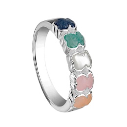 SILVER RING GEMSTONES MOTHER PEARL N14