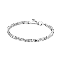 Sterling silver bracelet with clear cubic zirconia