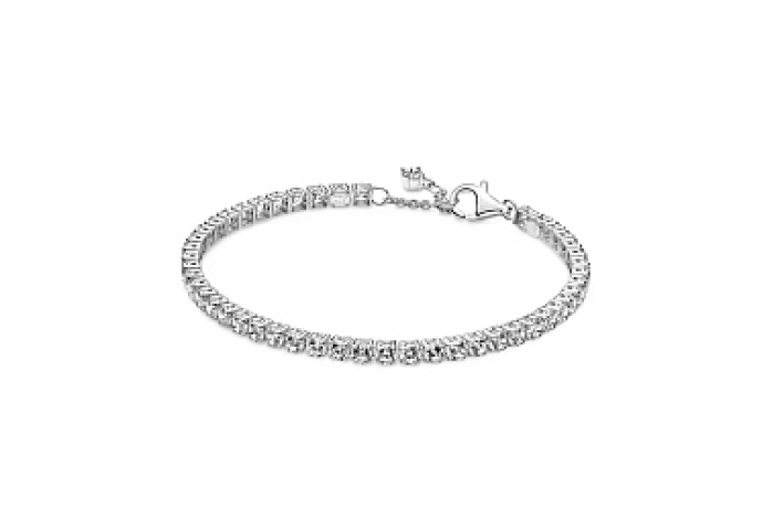 Sterling silver bracelet with clear cubic zirconia