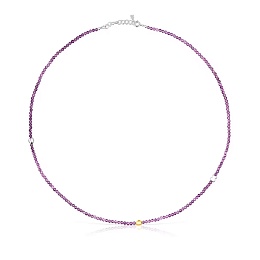 SILVER GOLD PLATED CHOKER AMETHYTS 50CM