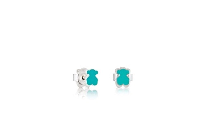 SILVER EARRINGS 6MM ENAMELED