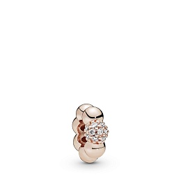Pandora Rose spacer with clear cubic zirconia