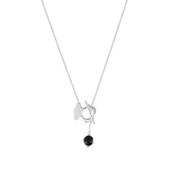 SILVER CHOKER 18,5MM BEAR ONYX 43CM