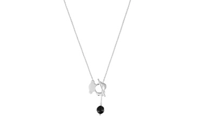 SILVER CHOKER 18,5MM BEAR ONYX 43CM