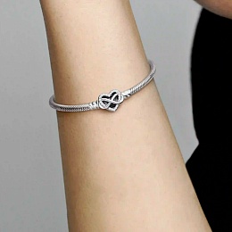 Snake chain sterling silver bracelet with infinity