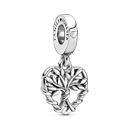 Family tree sterling silver dangle