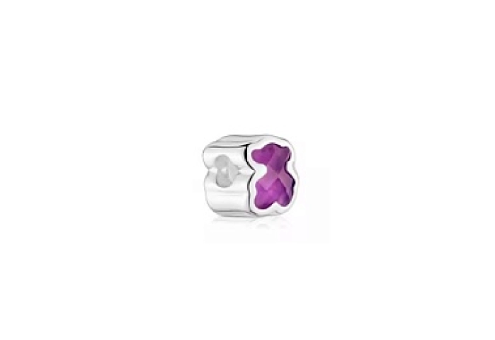 SILVER PENDANT BEAR AMETHYST