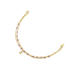 SILVER GOLDPLATED BRACELET AMETHYST