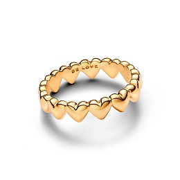 Hearts 14k gold-plated ring