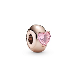 Pandora Rose clip with fairy tale pink crystaland silicone grip /789203C01