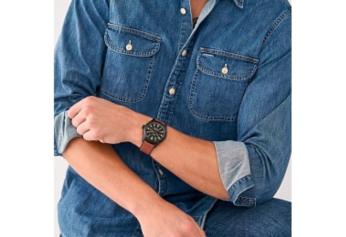 ANALOG WATCH 2 JWL SS LEATHER STRAP