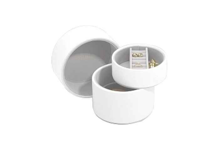 PEBBLE WHITE BEDSIDE JEWELLERY BOX POD