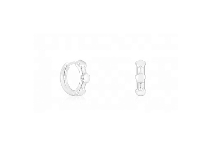 SILVER EARRINGS 3 FLOWERS 8MM