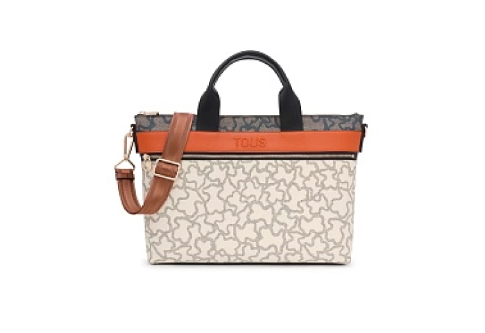 PVC.PU.NY.CO,BRIEFCASE K ICON BEIGE-BLAC