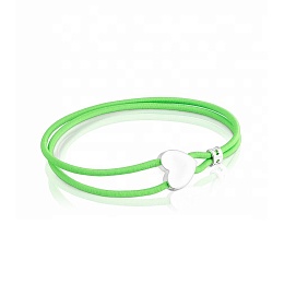 SILVER BRACELET HEART PISTACHIO ELASTIC