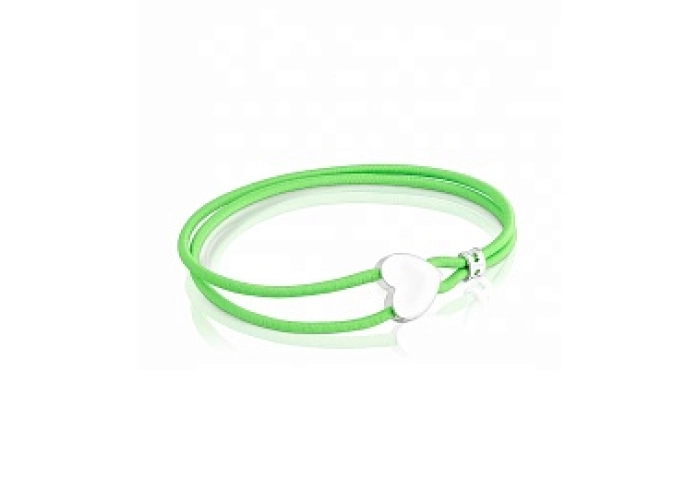 SILVER BRACELET HEART PISTACHIO ELASTIC